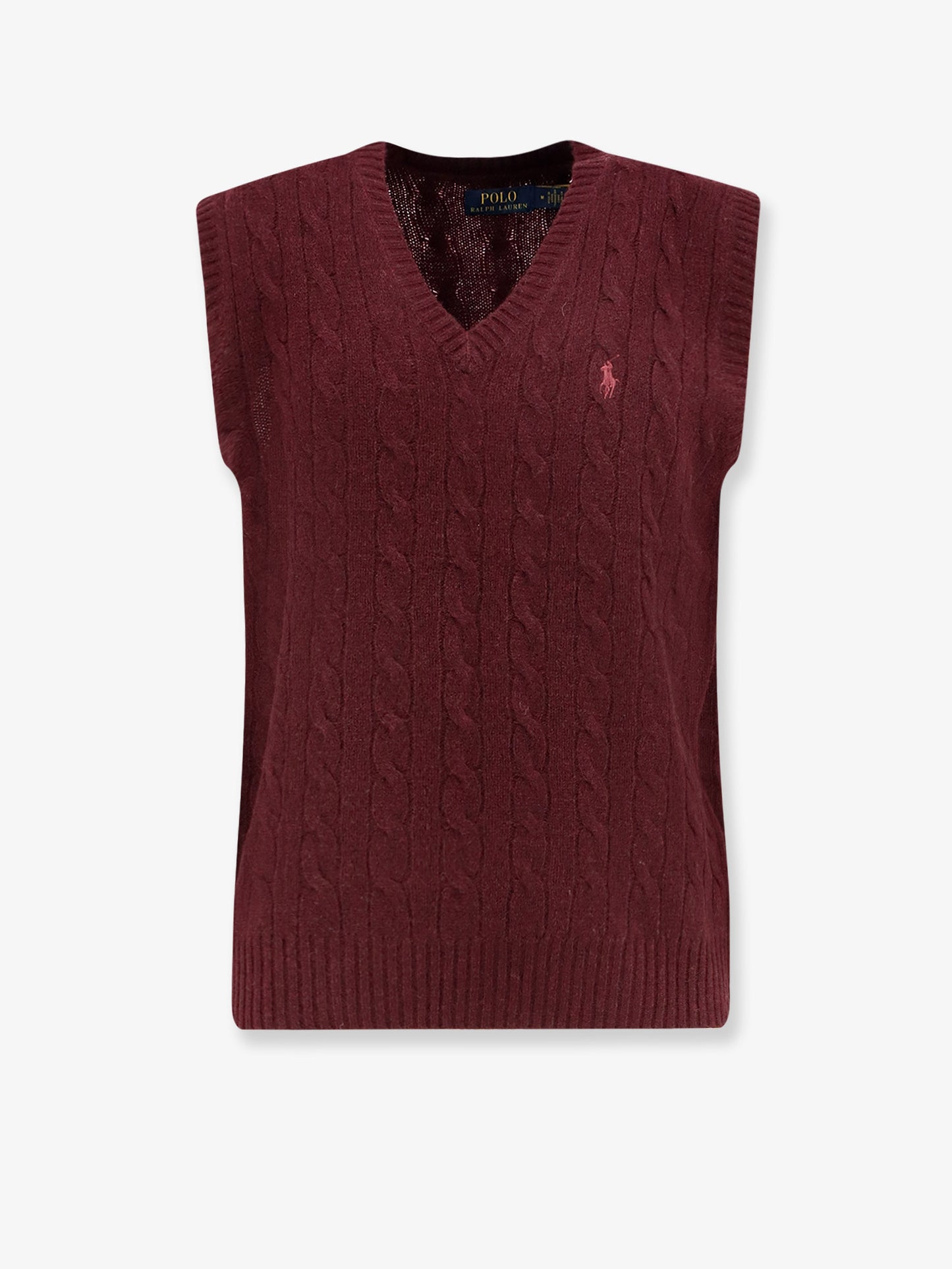 Cable knit wool and cashmere vest