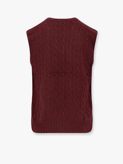 Cable knit wool and cashmere vest thumbnail