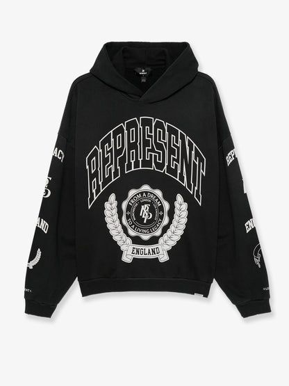Cotton hooded sweatshirt with distressed effect thumbnail