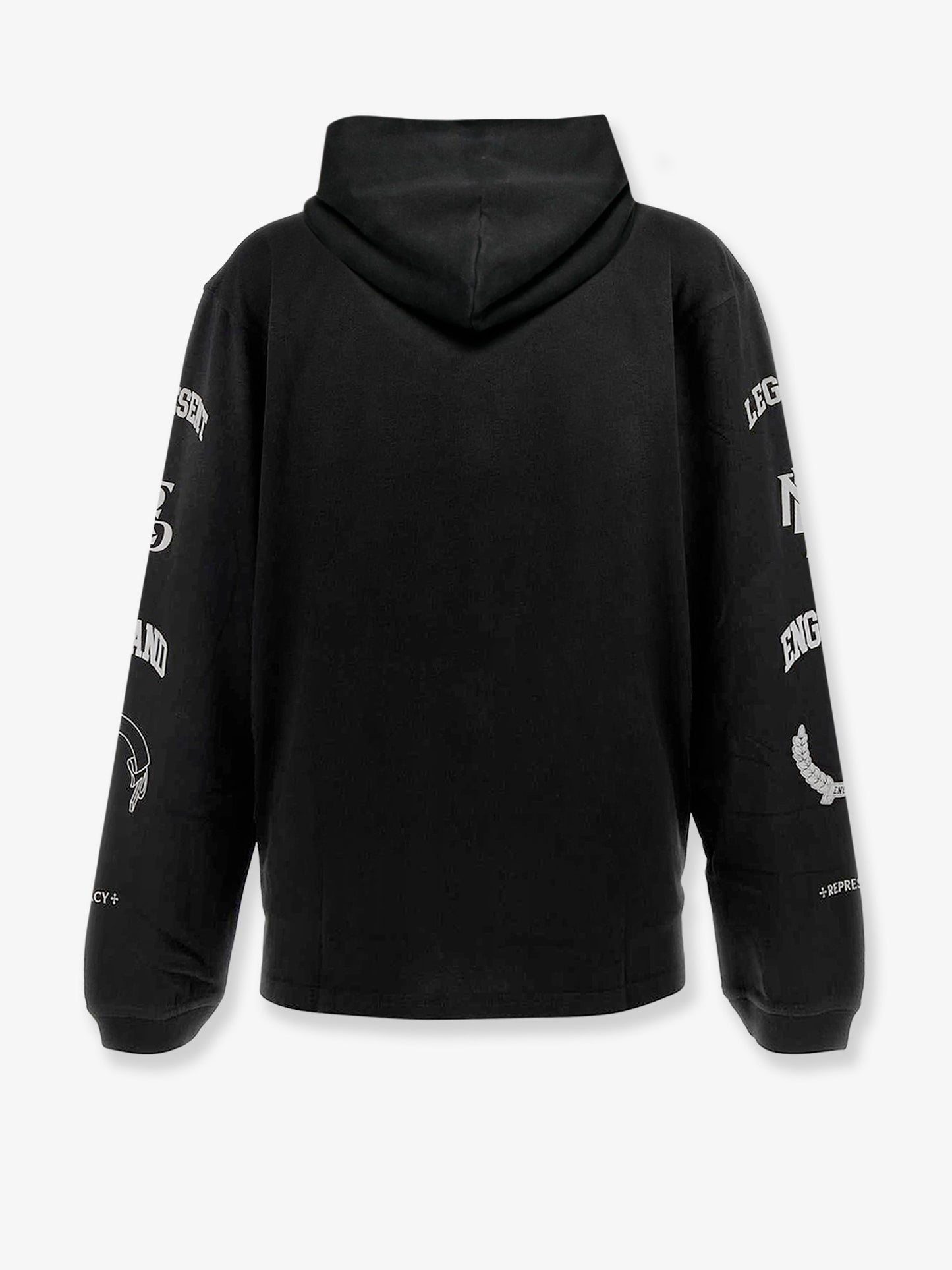 Cotton hooded sweatshirt with distressed effect
