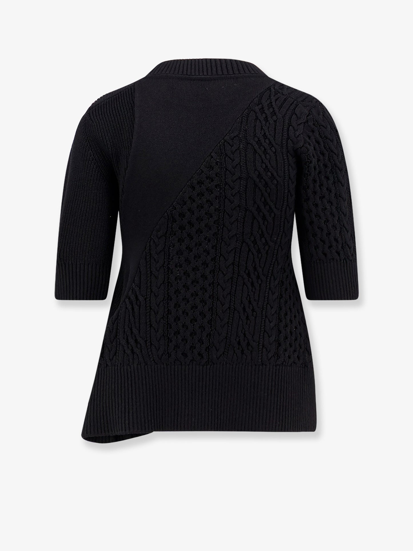 Maglia asimmetrica in misto cotone