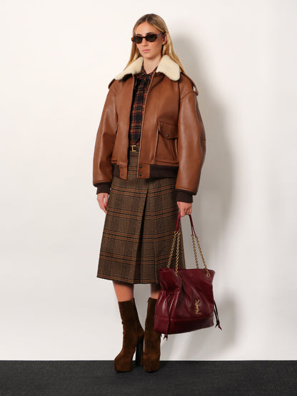 Jamie leather shoulder bag with Carré Rive Gauche stitching thumbnail