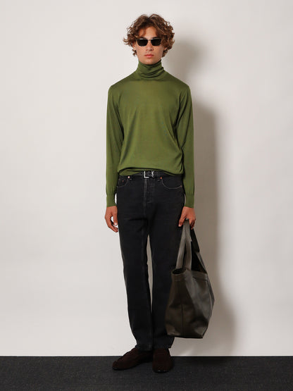 Long Mick black denim trousers thumbnail