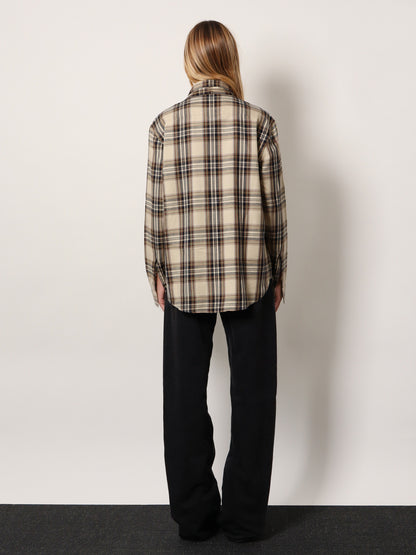 Cotton tartan lavallière shirt thumbnail