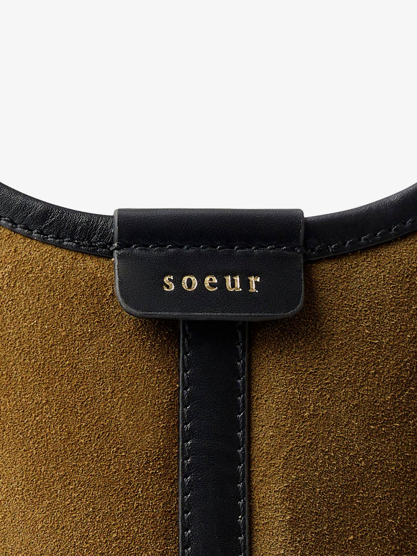 Douce suede and leather shoulder bag