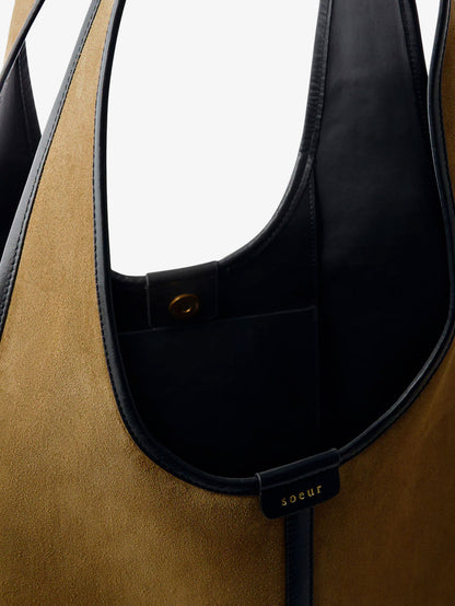 Douce suede and leather shoulder bag thumbnail