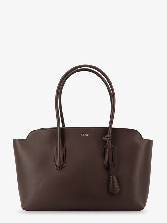 Leather shoulder bag with logo