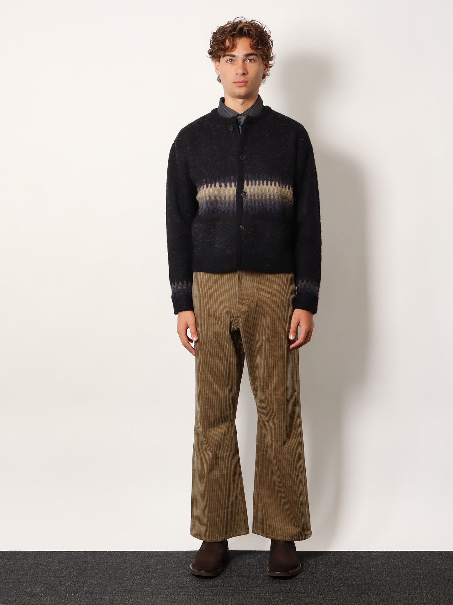 Cardigan Unisex in alpaca jacquard