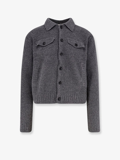 Ribbed wool and cotton cardigan thumbnail