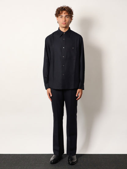 Camicia Unisex a righe in misto lana thumbnail