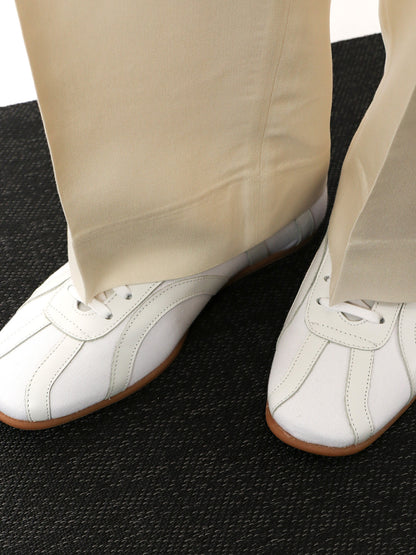 Canvas low-top sneakers with leather profiles thumbnail