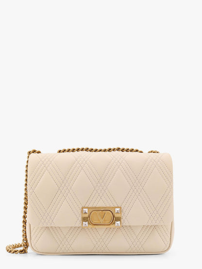 Valentino Garavani quiltie 67 leather medium shoulder bag with chain thumbnail