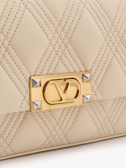 Valentino Garavani quiltie 67 leather medium shoulder bag with chain thumbnail
