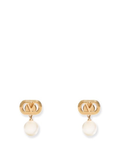 Ovalette metal earrings with Swarovski pearls thumbnail