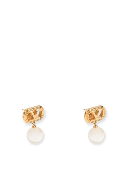 Ovalette metal earrings with Swarovski pearls thumbnail