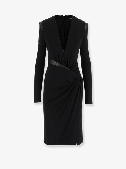 Crepe mini dress with V-neckline thumbnail