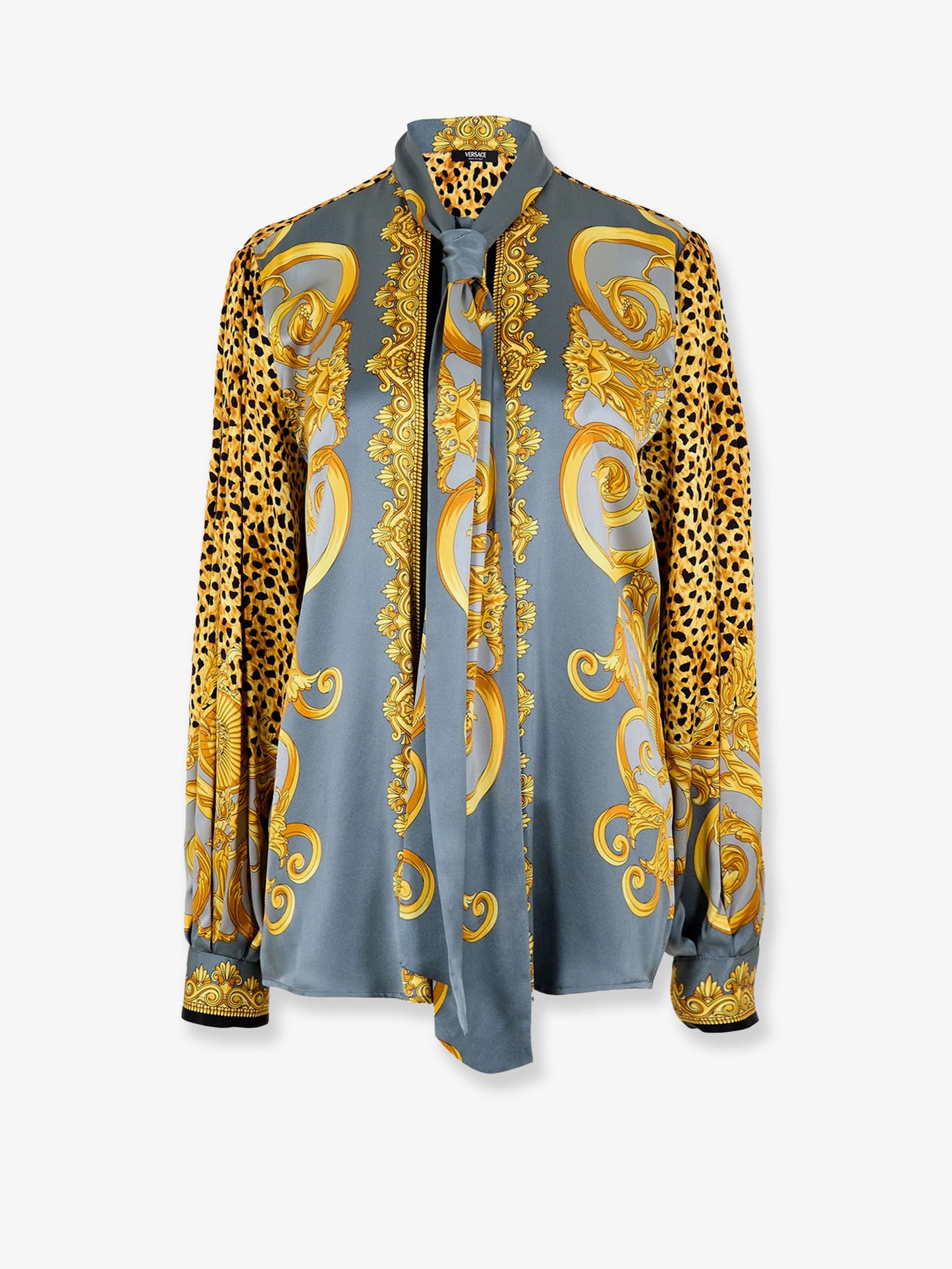 Camicia in seta Lavallière Cheetah Foulard