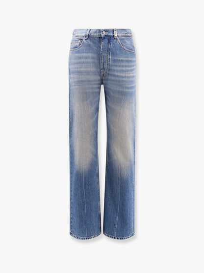 Washed blue straight leg jeans thumbnail
