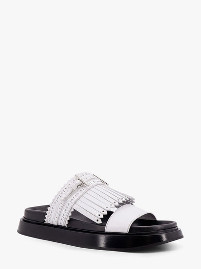 Leather sandals with leather fringe thumbnail