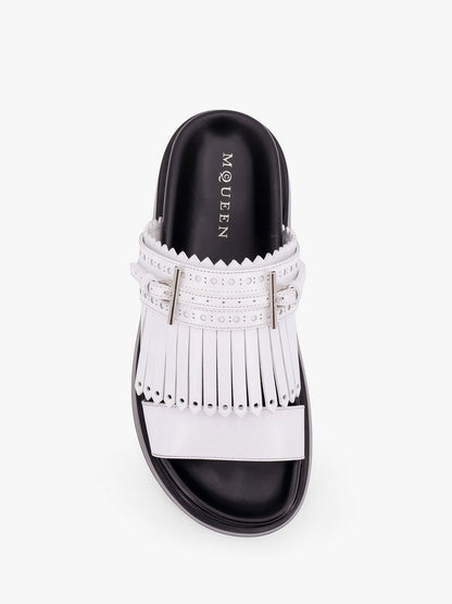 Leather sandals with leather fringe thumbnail
