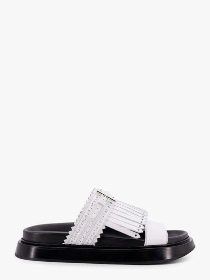 Leather sandals with leather fringe thumbnail