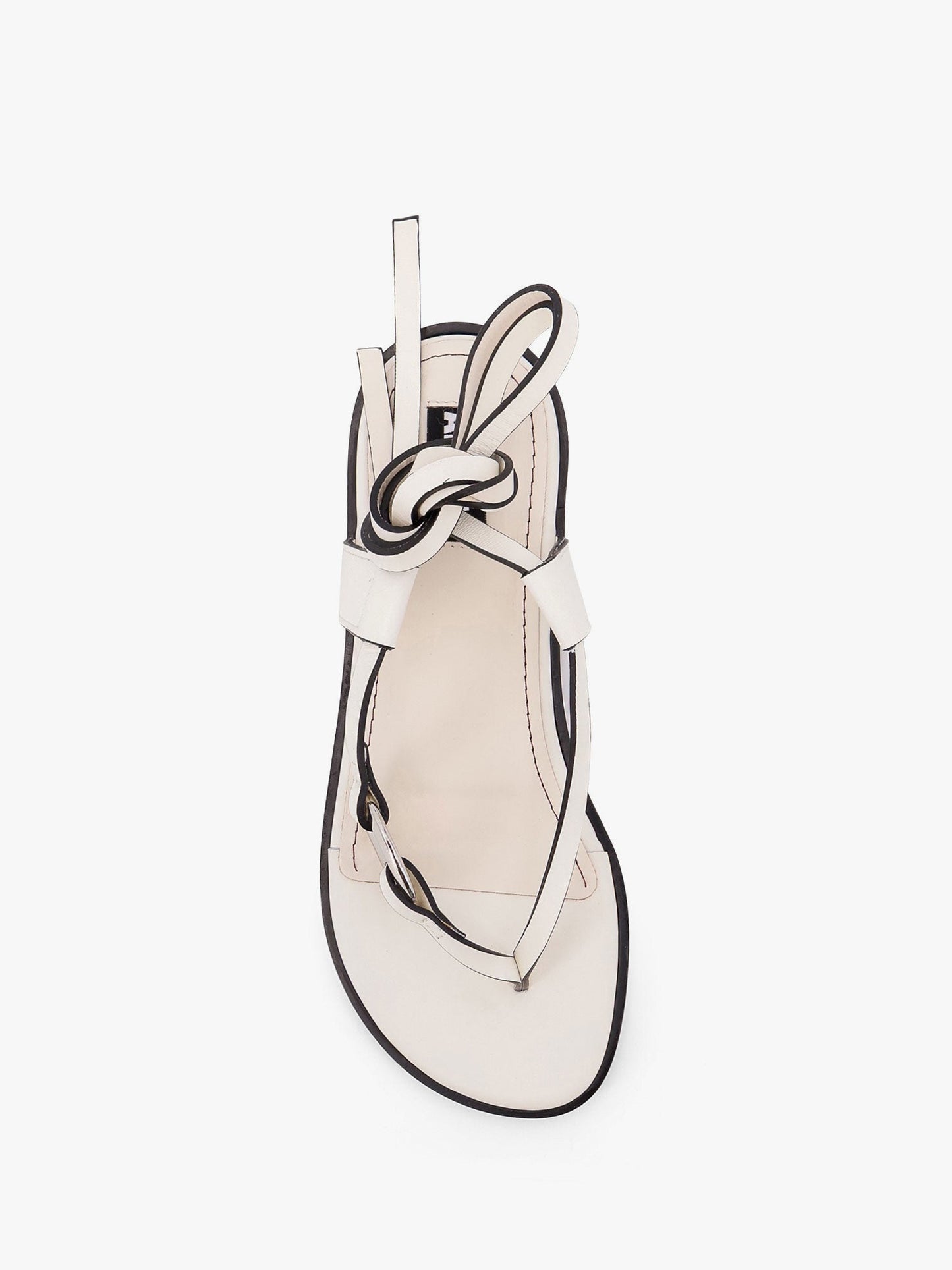 Morosia leather thong sandals with metal ring