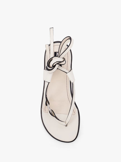Morosia leather thong sandals with metal ring thumbnail