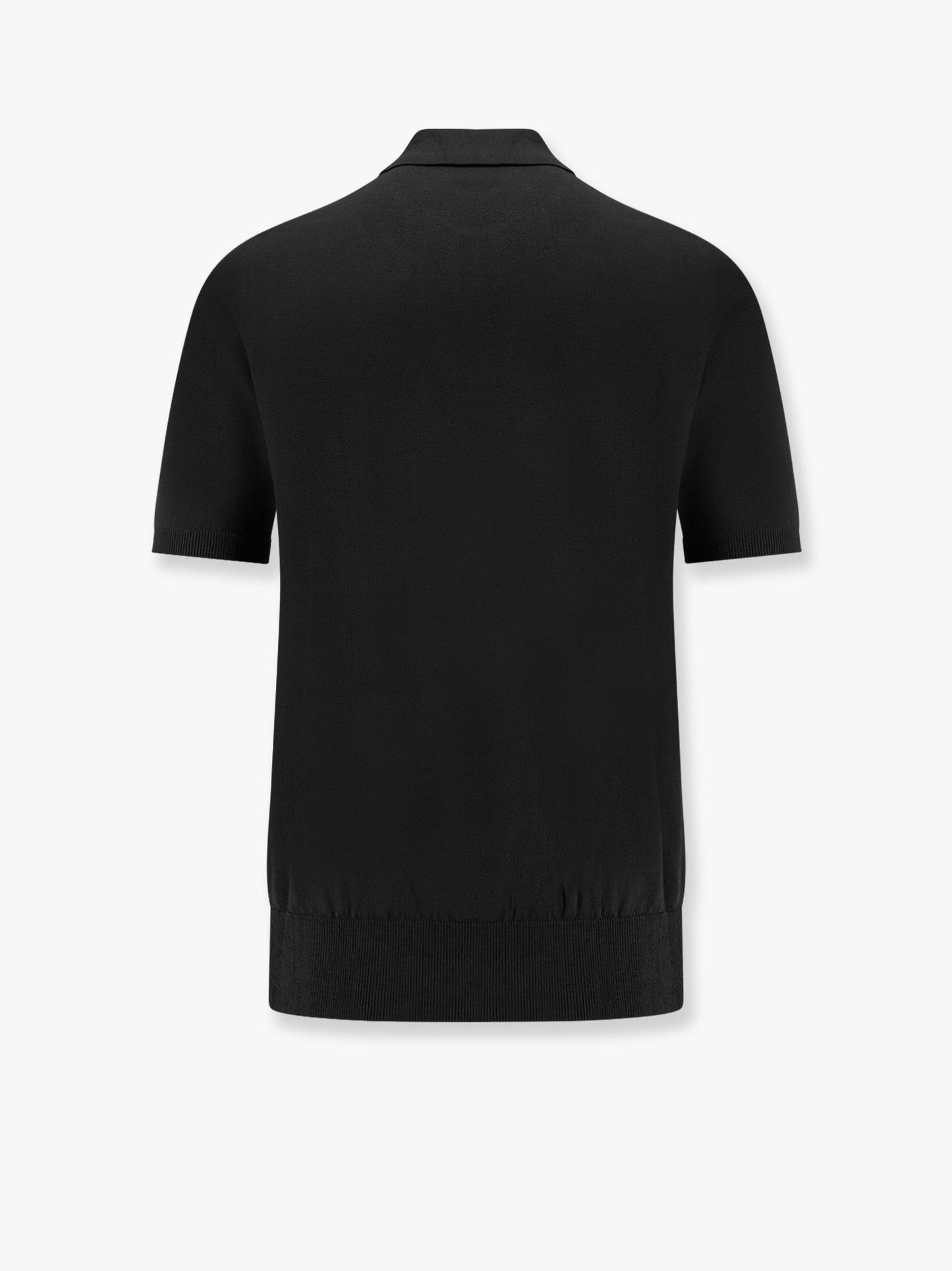 Cotton crepe polo shirt