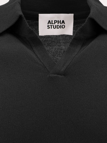 Cotton crepe polo shirt thumbnail
