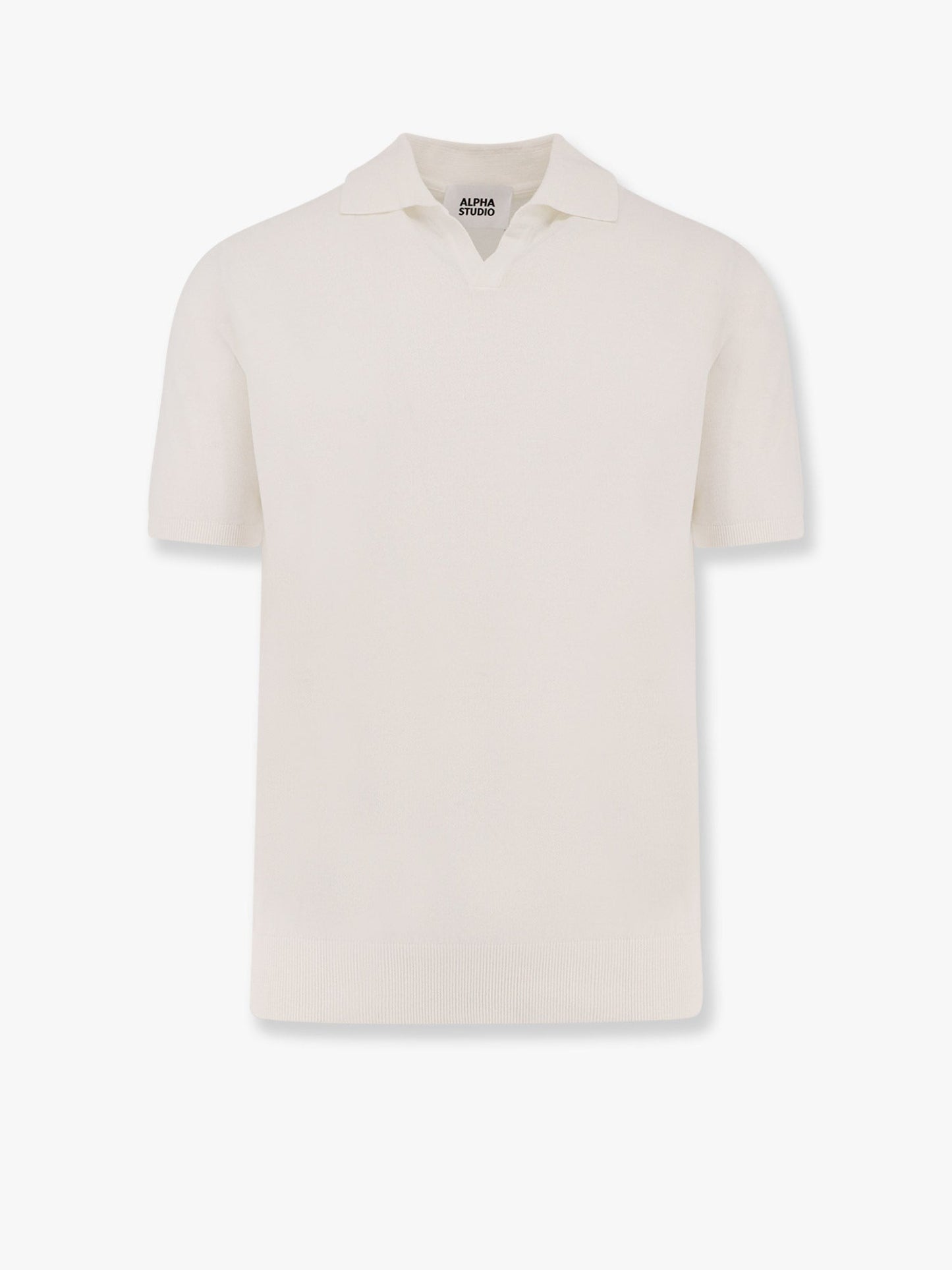 Cotton crepe polo shirt