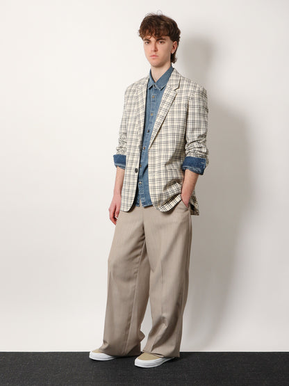 Virgin wool blazer with madras motif thumbnail