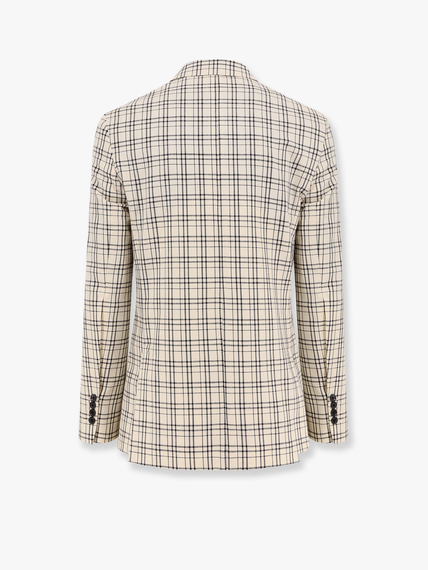Virgin wool blazer with madras motif