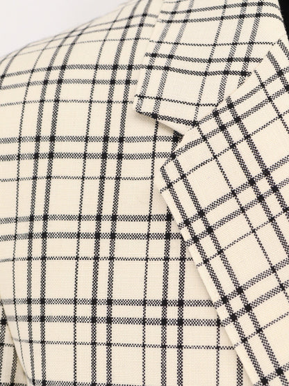 Virgin wool blazer with madras motif thumbnail