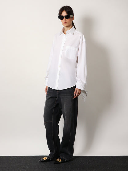 Oversize cotton shirt with knotted details thumbnail