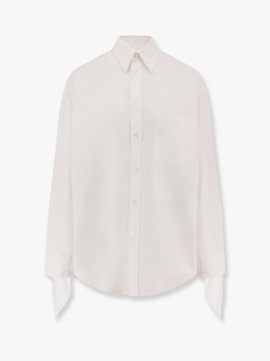 Oversize cotton shirt with knotted details
