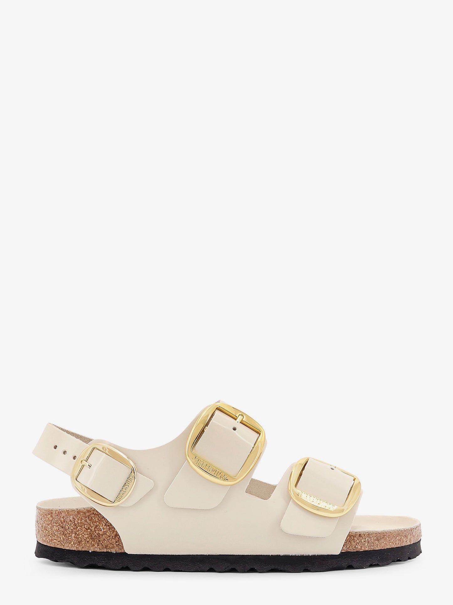 Milano Big Buckle patent leather sandals