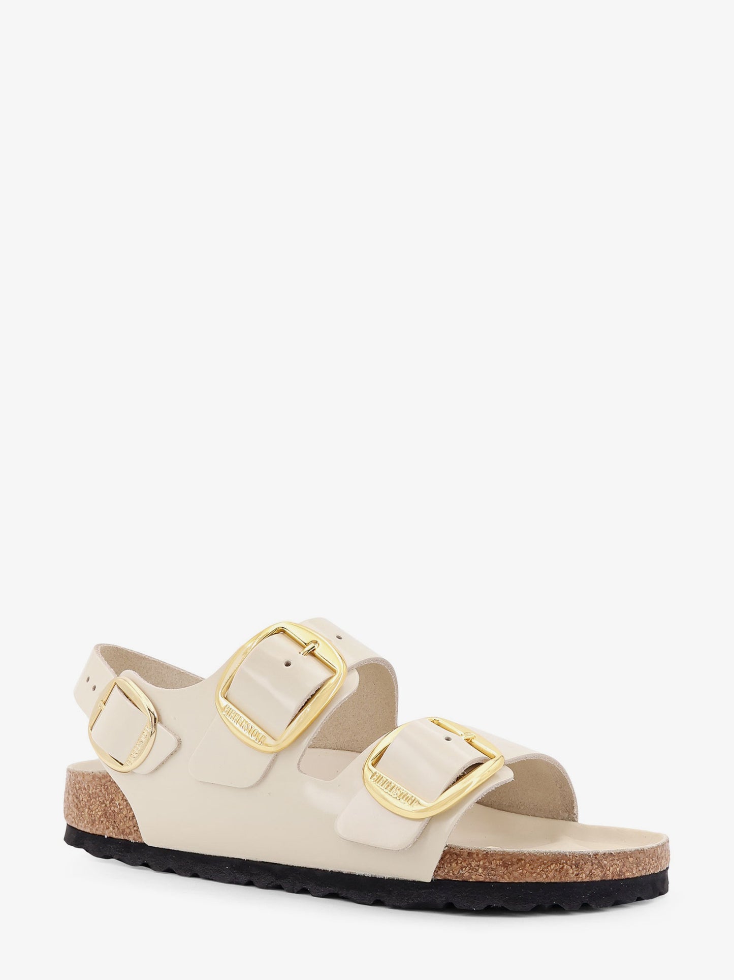 Milano Big Buckle patent leather sandals