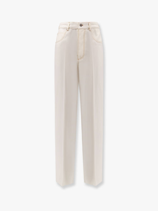 Wool wide leg trousers
