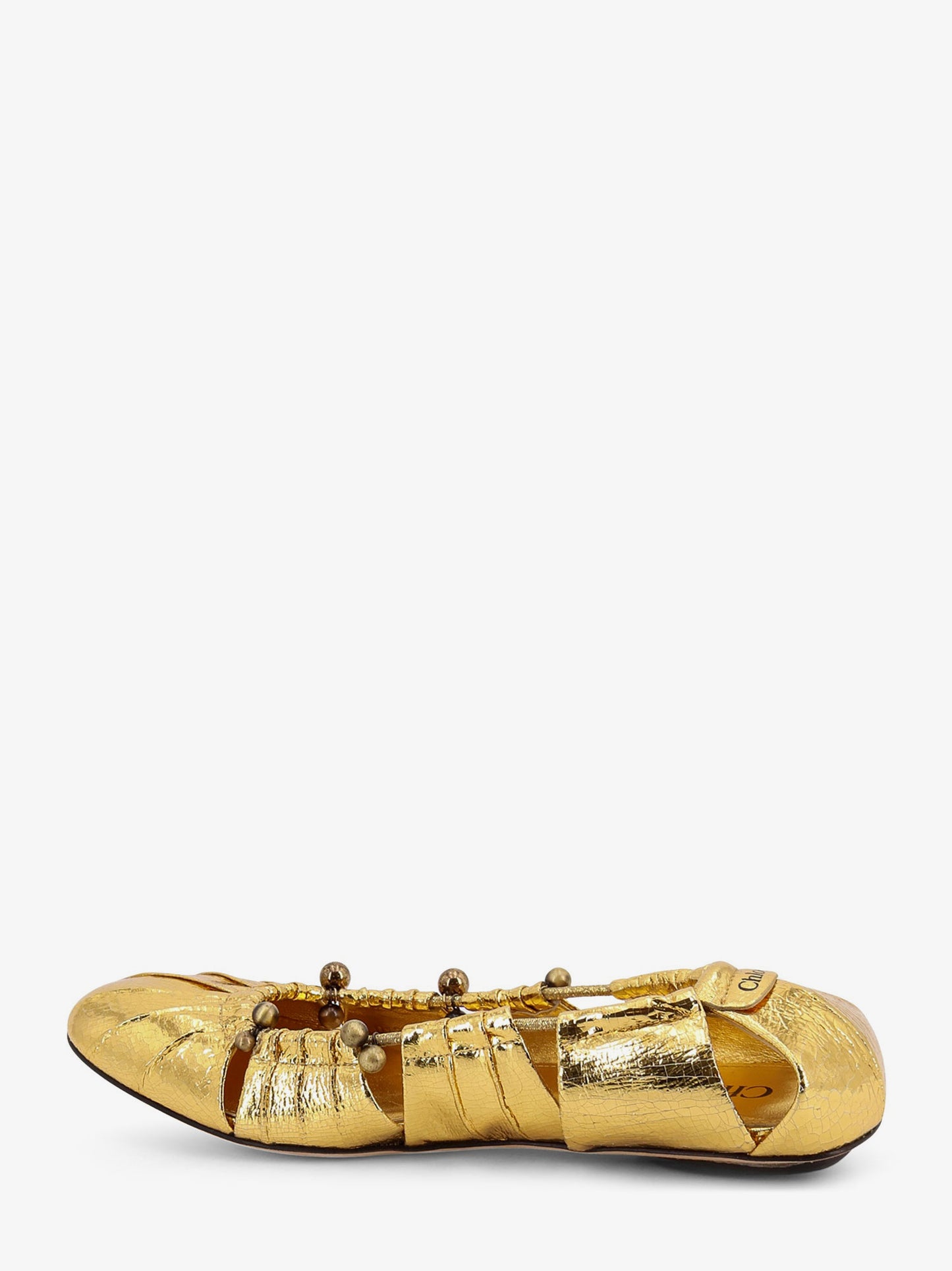 Gold leather Ballerinas