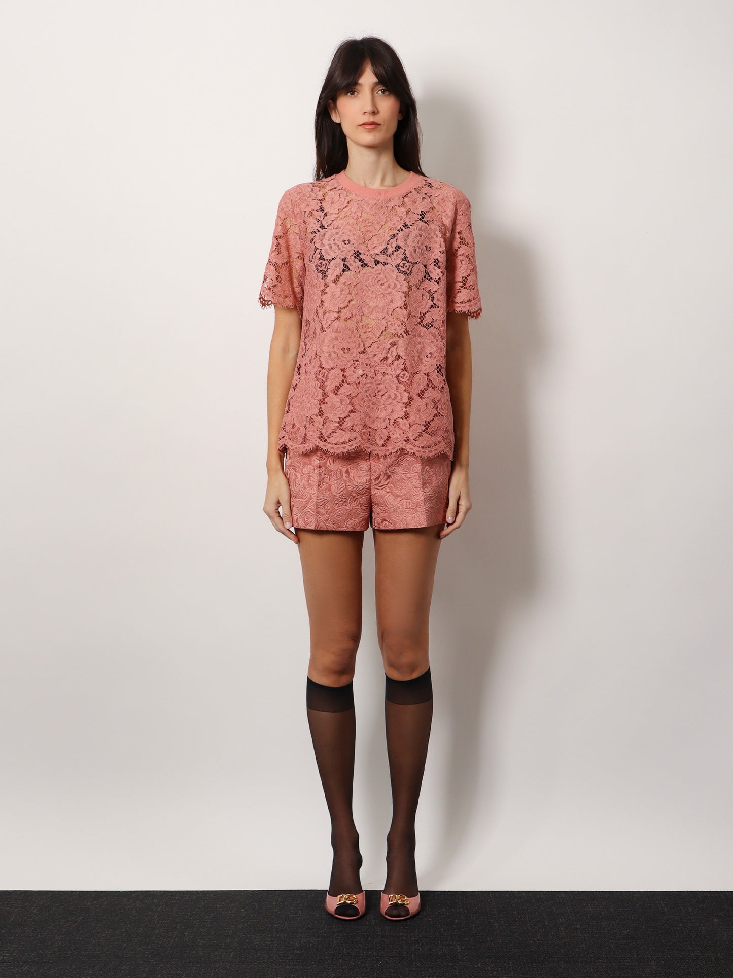 Maglia in pizzo floreale DG