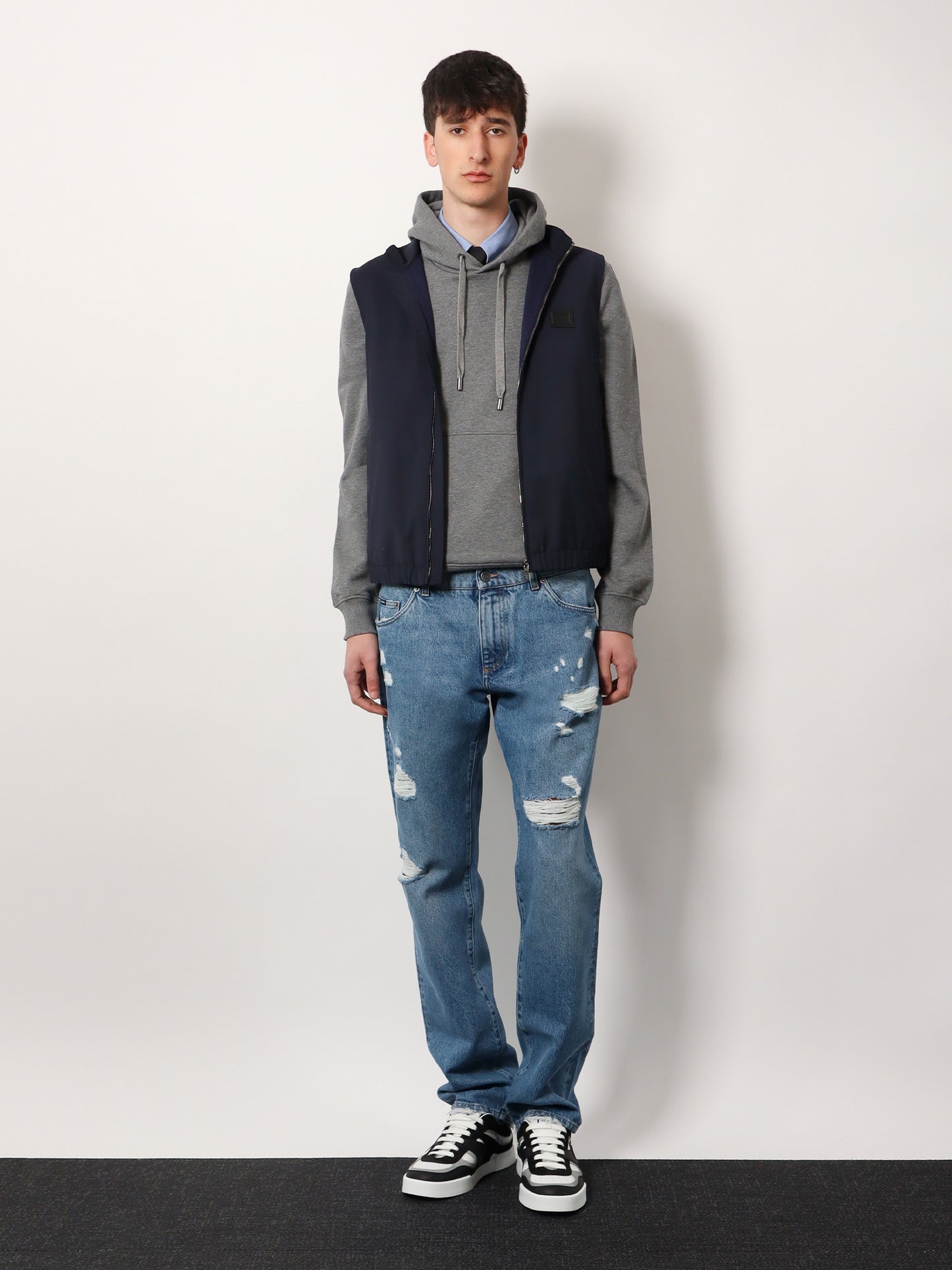 Wool blend sleeveless jacket