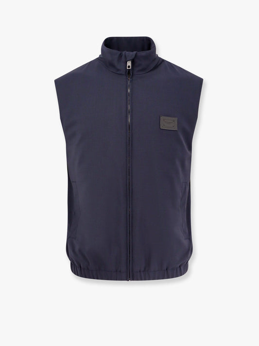 Wool blend sleeveless jacket