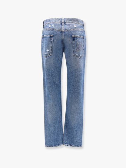 Cotton jeans with rippings detail thumbnail