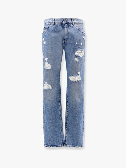Cotton jeans with rippings detail thumbnail