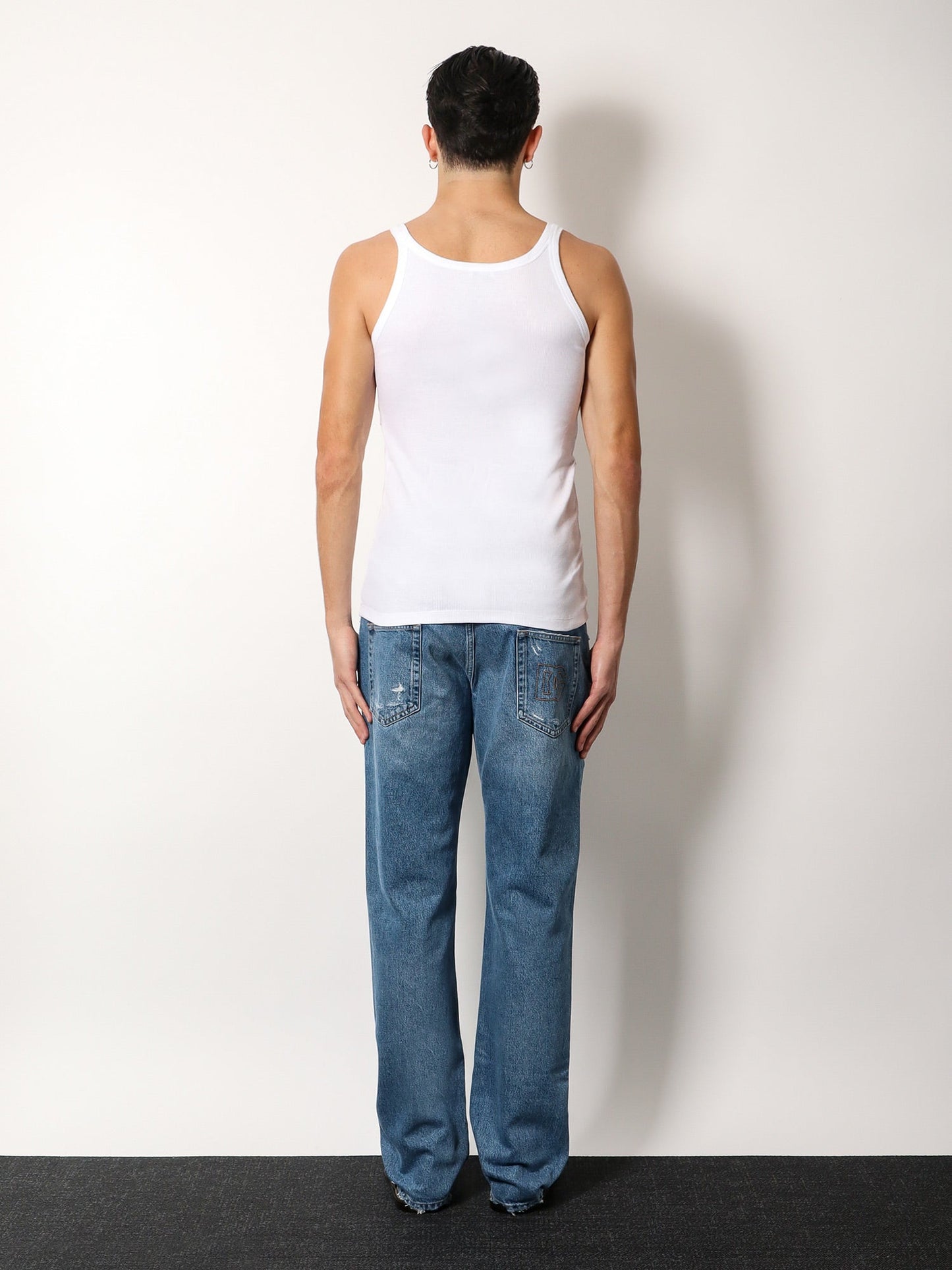 Ribbed cotton tank top