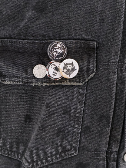 Denim jacket with distressed effect thumbnail