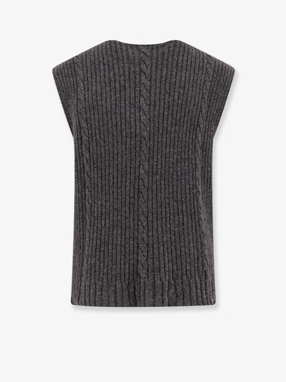 Gilet in cashmere con effetto destroyed thumbnail