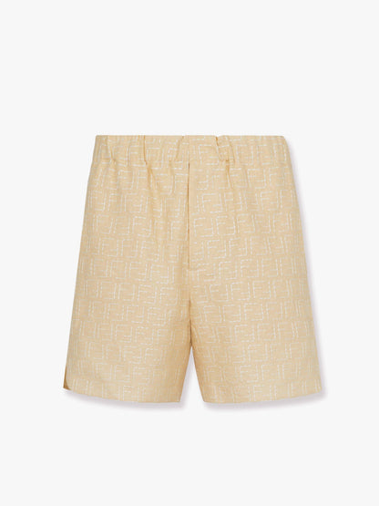 Bermuda jacquard in lino e cotone con motivo FF all-over thumbnail