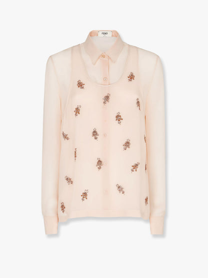 Georgette top with rhinestones and sequins embroidery thumbnail