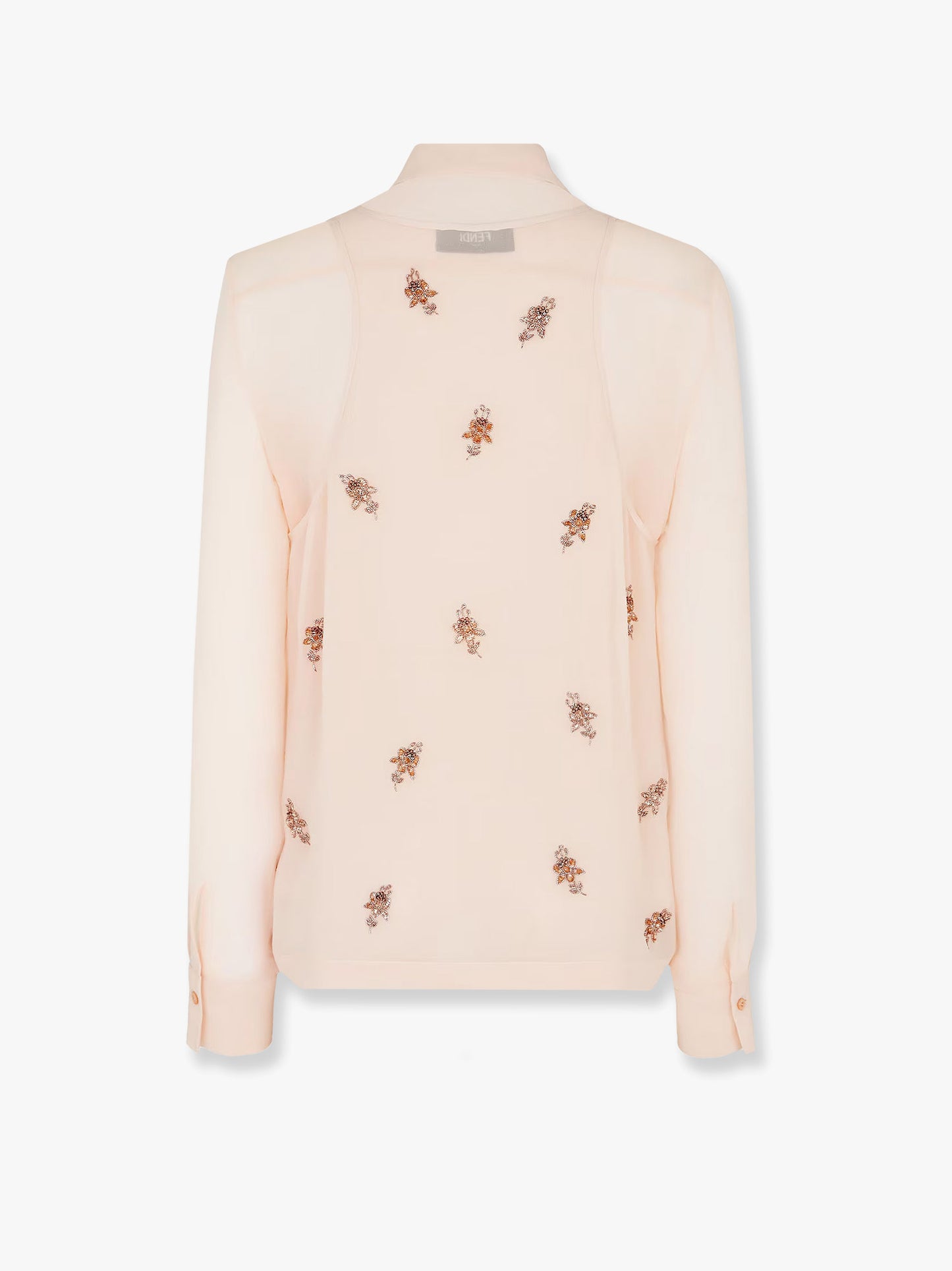 Georgette top with rhinestones and sequins embroidery